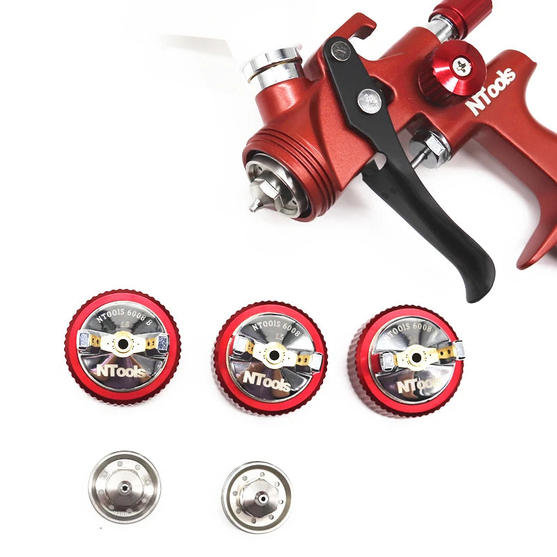 Pistola de Pintura Profissional Modelo NTools 6008B 1.4 1.8 Vermelho